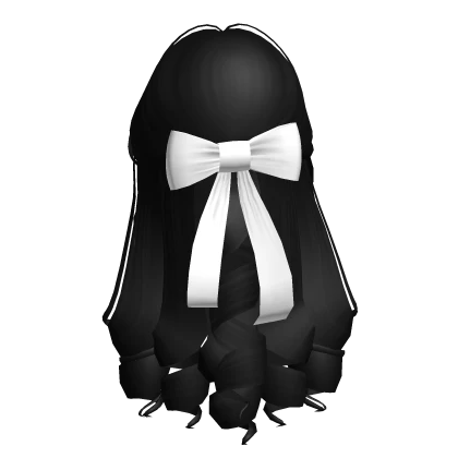 Soft Cottage Core Half up Hair w/Bow in Black