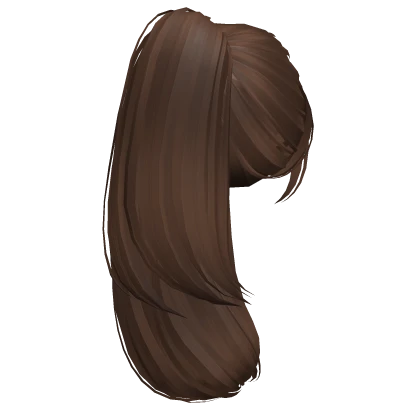 Long Glam Sleek Curled Ponytail (Chestnut Brown)