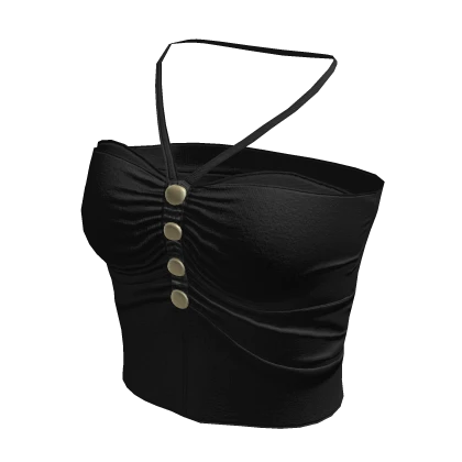 ❀ Y2K Gyaru Halter Top | Black