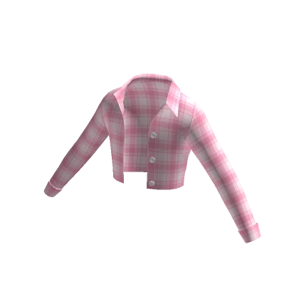 Pink Plaid Cropped Flannel