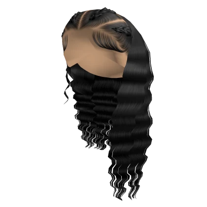 Crimped Hair W/ Braids [Black]