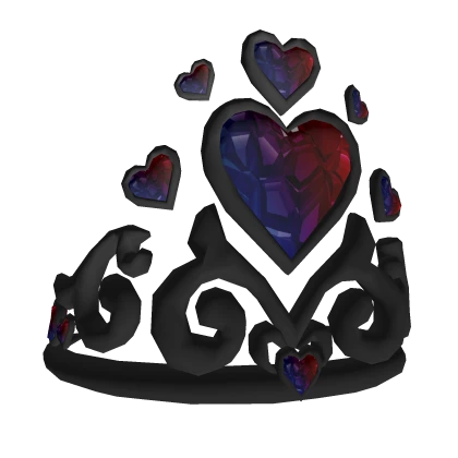 Sparkly Heart Crown || Blue to Red Gradient