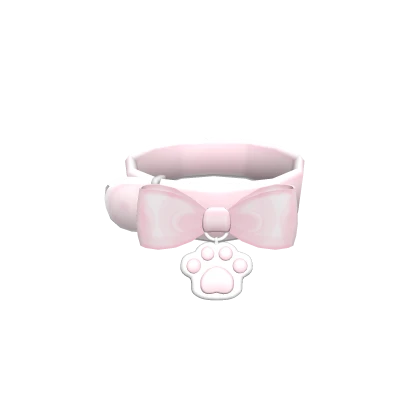 ♡ : (3.0) pink kitty paw collar w/ bow