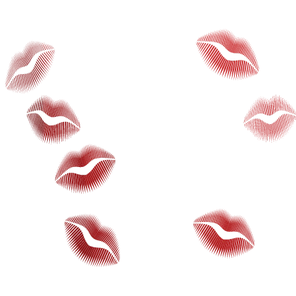 Red Realistic Red Kiss Marks on Face