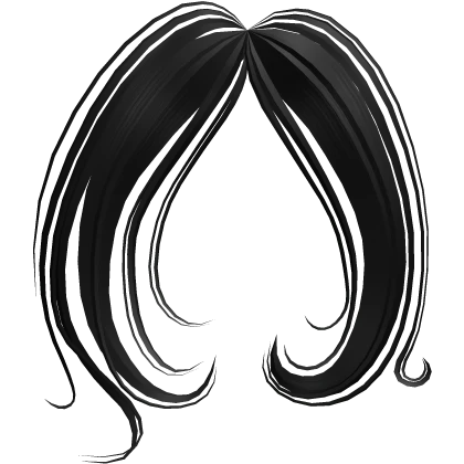 ♡ cascading wavy curly framing bangs (black)