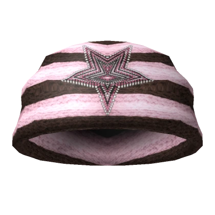 Y2K Pink Star Knit Beanie