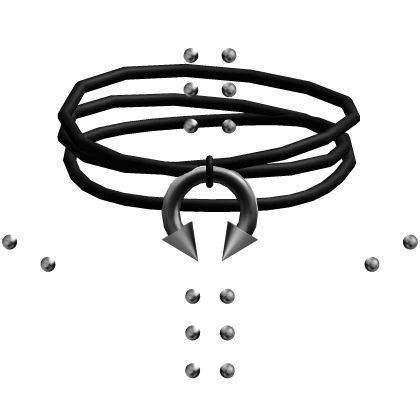 emo black septum layered choker neck w/ piercings 