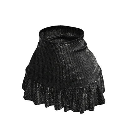 Sequin Flounce Miniskirt (Black)