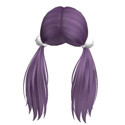 Cheerful Pompom Pigtails in Purple