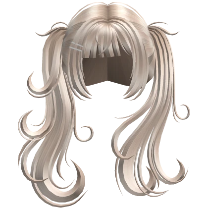 Shoujo Long Windy Pigtails in Greyish Blonde