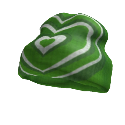 Y2K Green Hearts Beanie V1