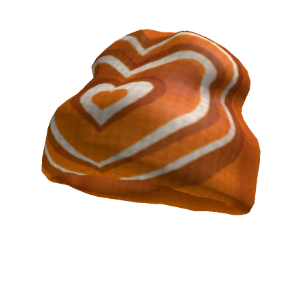 Y2K Orange Hearts Beanie V1