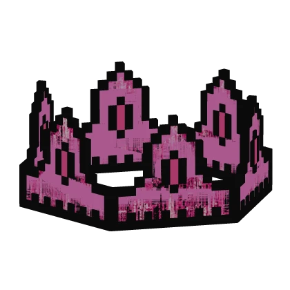 Full Pink Animated Glitch 8-Bit Crown