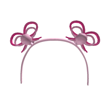 Cute Pom Pom Headband W/ Bows Pink