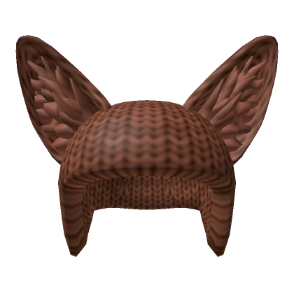 Brown Knit Fox Hat