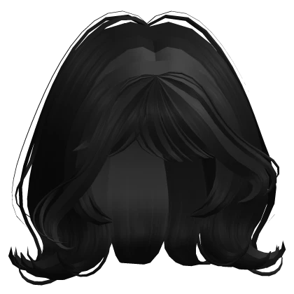 ♡ Short Wispy Swirled Bob in Black