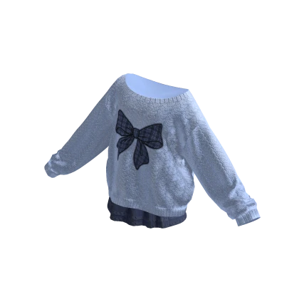 🍀Cute Off Shoulder Sweater (Blue)