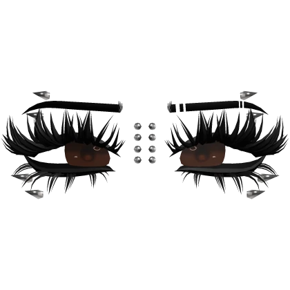 ♡ emo lashes w piercings (brown)