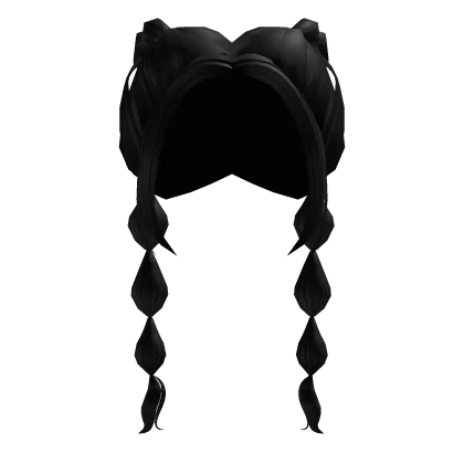 Low Bubble Braid Ponytails Black