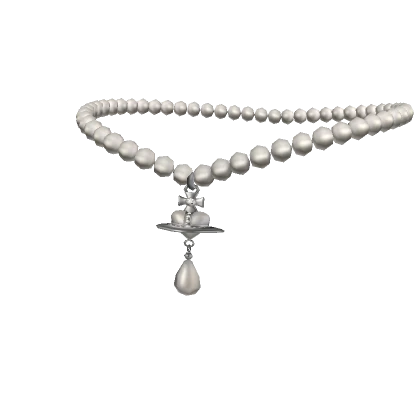 [1.0] Luxury Silver Pearl Drop Necklace  