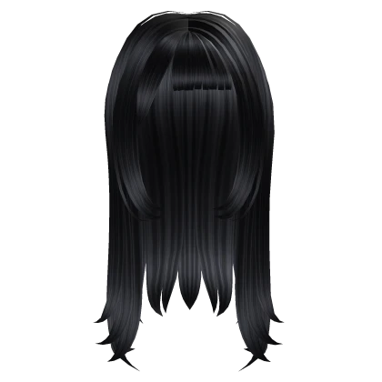 † : emo y2k micro bangs long hair - blue black