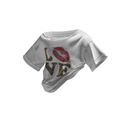 Y2K Off Shoulder Tucked Shirt Love 