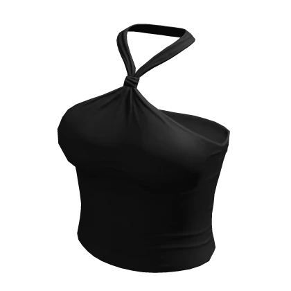 Halter Neck Top Black Hem Baddie Tee Shirt Y2K