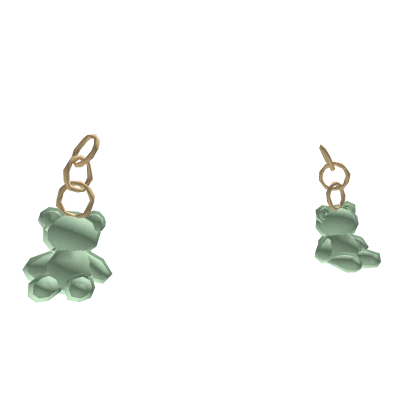🐻 Green Gummy Bear Earrings  Teddy Bear