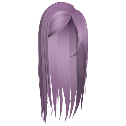☆ long straight side parted hair bright purple
