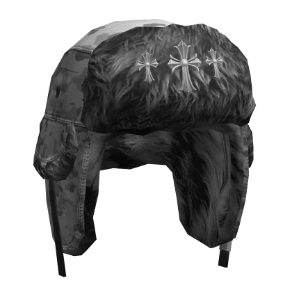 White Camo Cross Ushanka