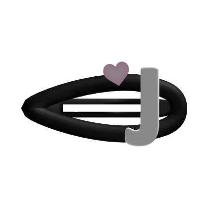 ♡ black j initial hair clip