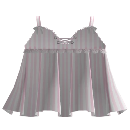 gothic striped babydoll night dress baby pink