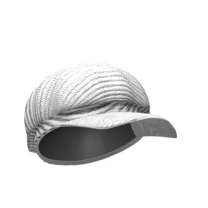 White Y2K Crochet Wool Cap