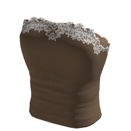 brown knitted lace tank top shirt