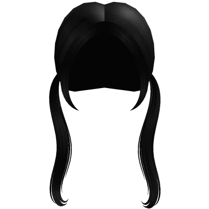 Cutesy Kawaii Long School Girl Pigtails (Black)