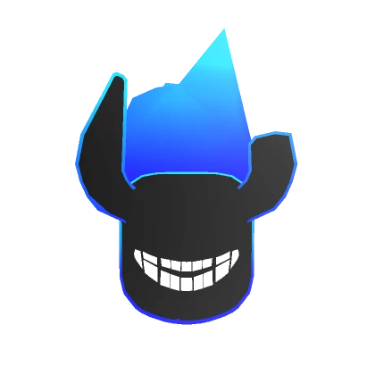 Dark blue flamed creepy smile