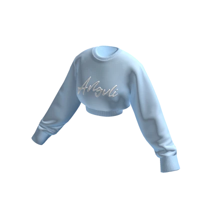 Blue/White Cropped Angvli Sweater