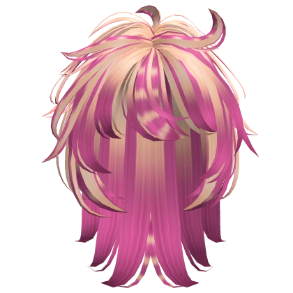 Scene Hot Pink Blonde Raccoon Hair Emo Messy Y2k