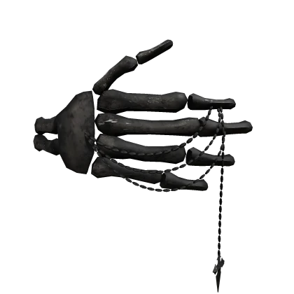 Black Skeleton Hand Face Cover w/ Chain