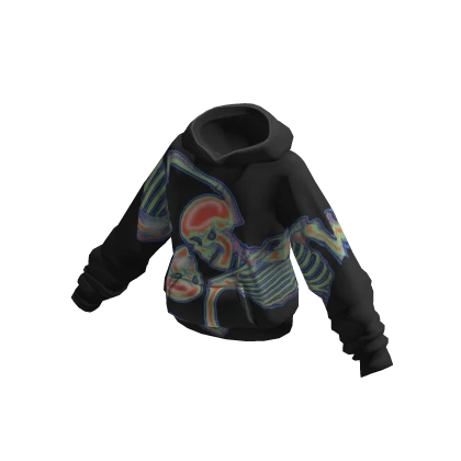 black skeletons y2k hoodie