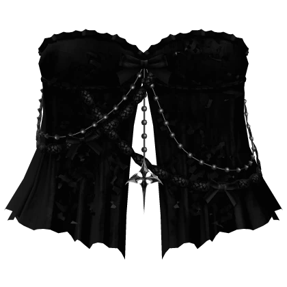 gothic split ruffle evade dress 3.0 black