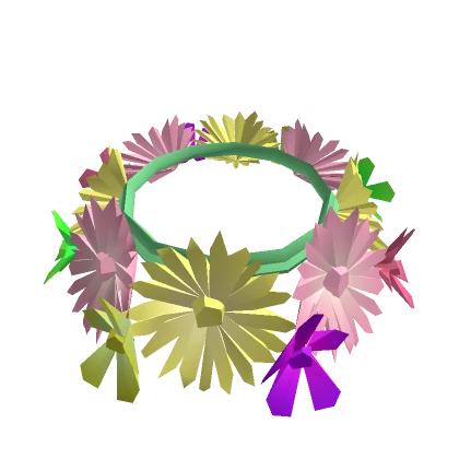 Pink and Yellow Flower Spring Crown