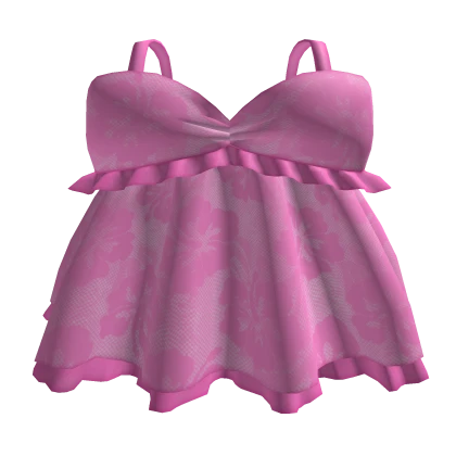 🌺 Preppy Pink Hibiscus Summer Dress