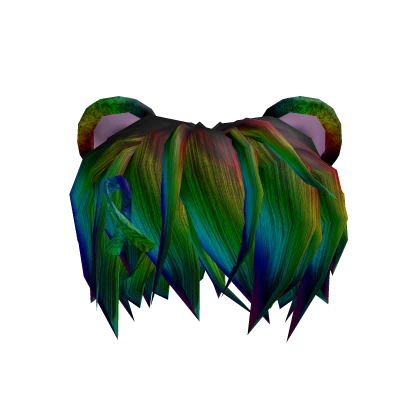⭐️ 🌈 Rainbow Messy Bear Hair w/ Ears & Bow🐻