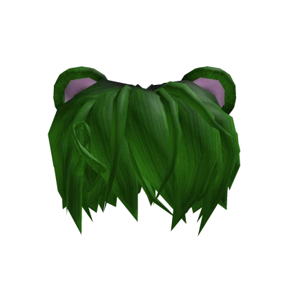 ⭐️ Green Messy Bear Hair w/ Ears & Bow 🐻