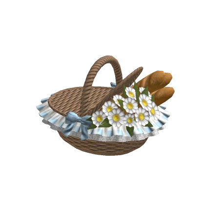 Cottage Picnic Basket Blue Light Brown