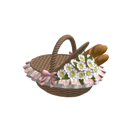 Cottage Picnic Basket Pink Light Brown