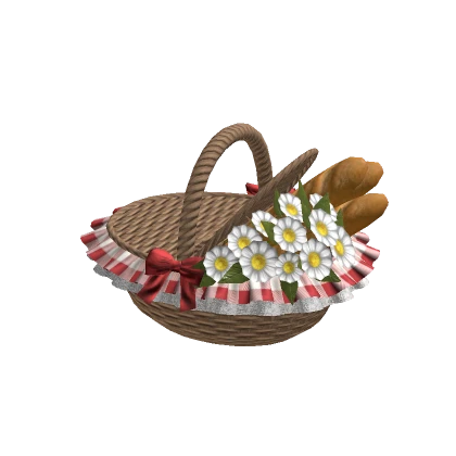 Cottage Picnic Basket Red Light Brown