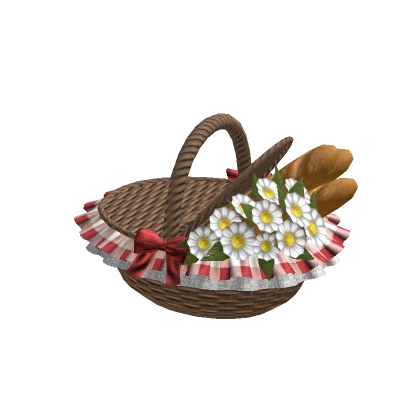 Cottage Picnic Basket Red Dark Brown