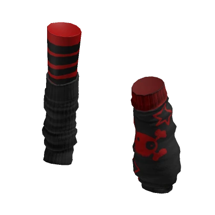 Punk Goth Leg Warmers Black & Red